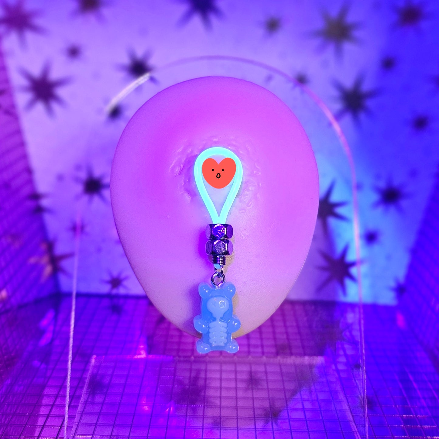 Gummy Bear Nipple Nooses - 19mm Glow In The Dark Set of 2