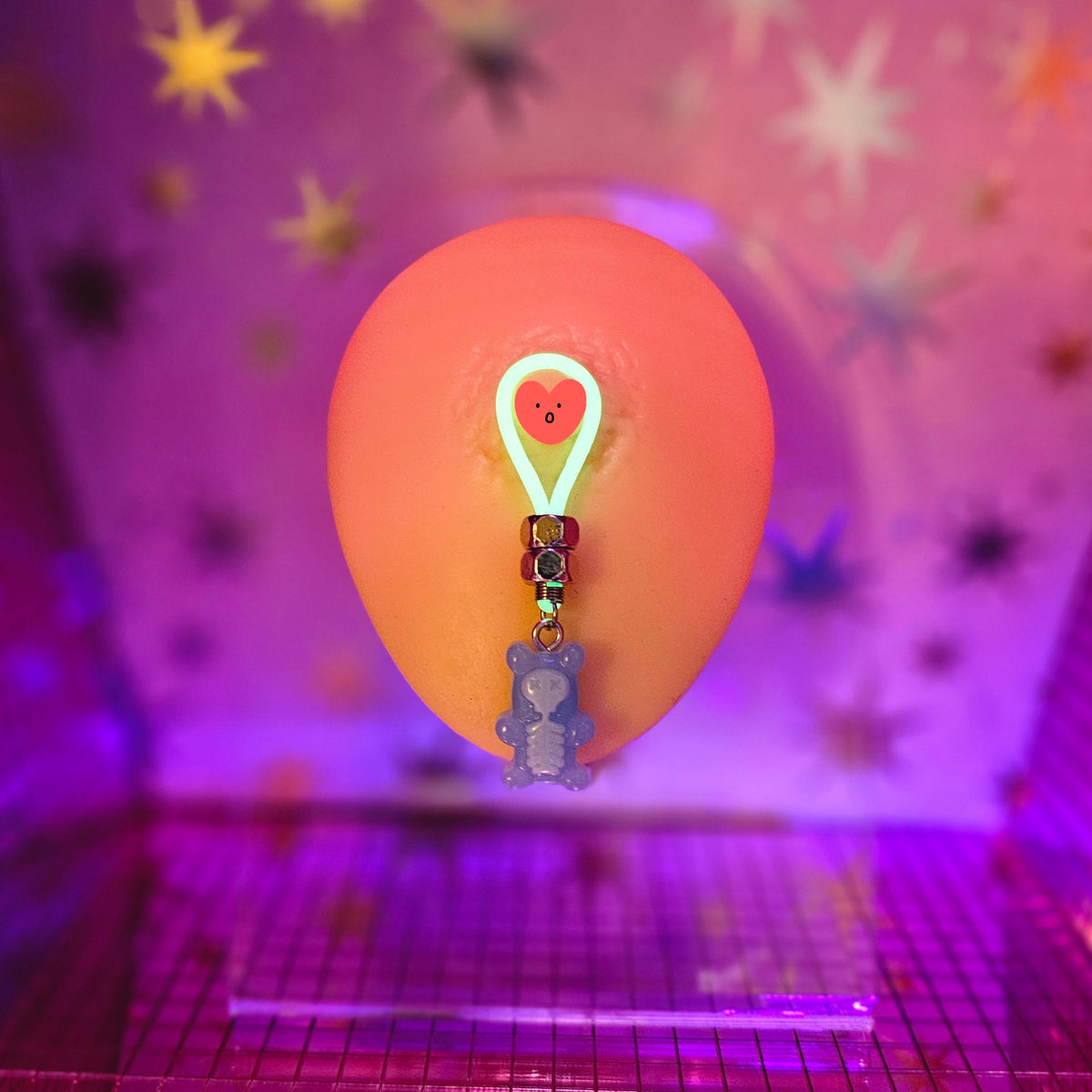 Gummy Bear Nipple Nooses - 19mm Glow In The Dark Set of 2