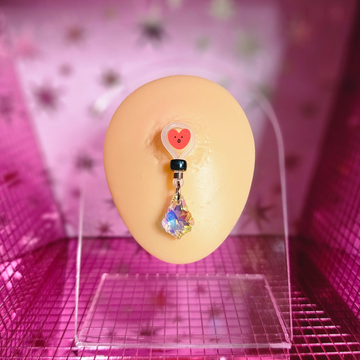 Nipple nooses with dangling Baroque Style crystals, non-piercing adjustable silicone jewelry.