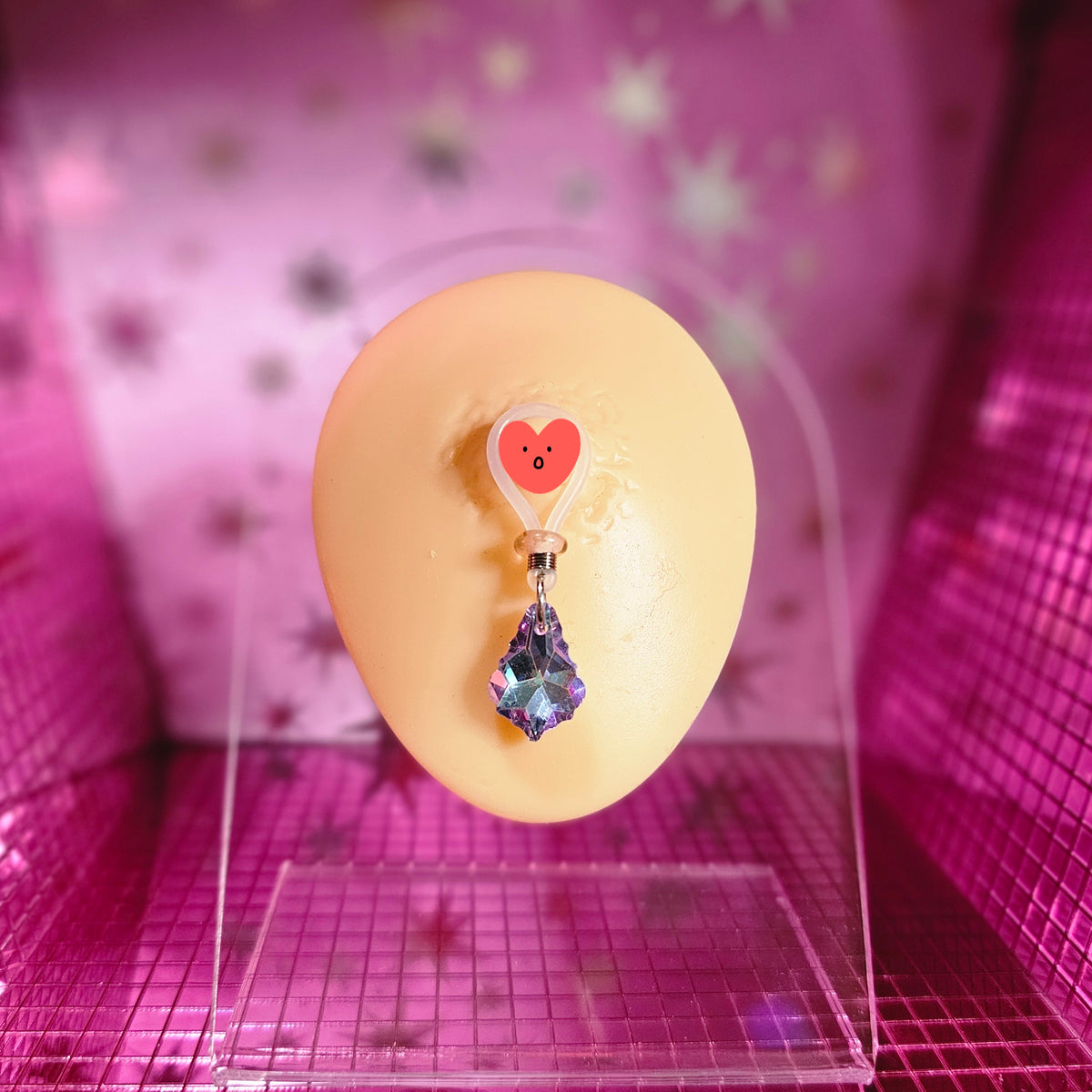 Nipple nooses with dangling Baroque Style crystals, non-piercing adjustable silicone jewelry.