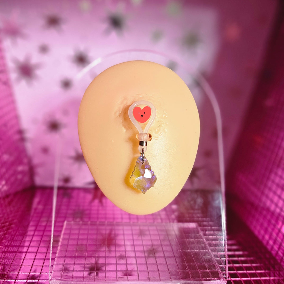 Nipple nooses with dangling Baroque Style crystals, non-piercing adjustable silicone jewelry.