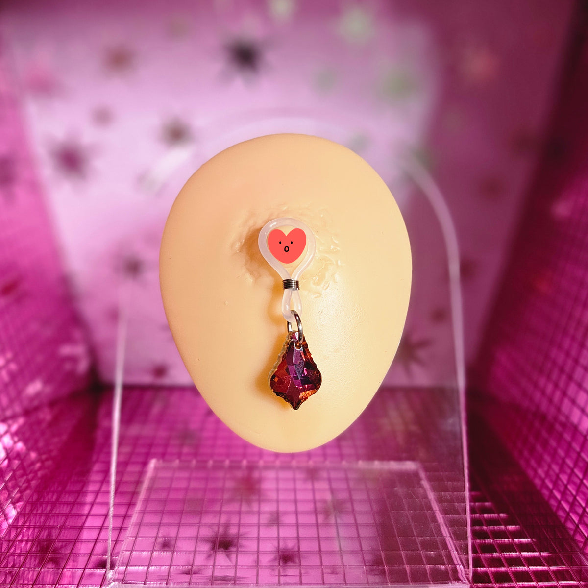 Nipple nooses with dangling Baroque Style crystals, non-piercing adjustable silicone jewelry.