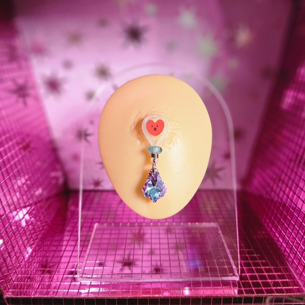 Nipple nooses with dangling Baroque Style crystals, non-piercing adjustable silicone jewelry.
